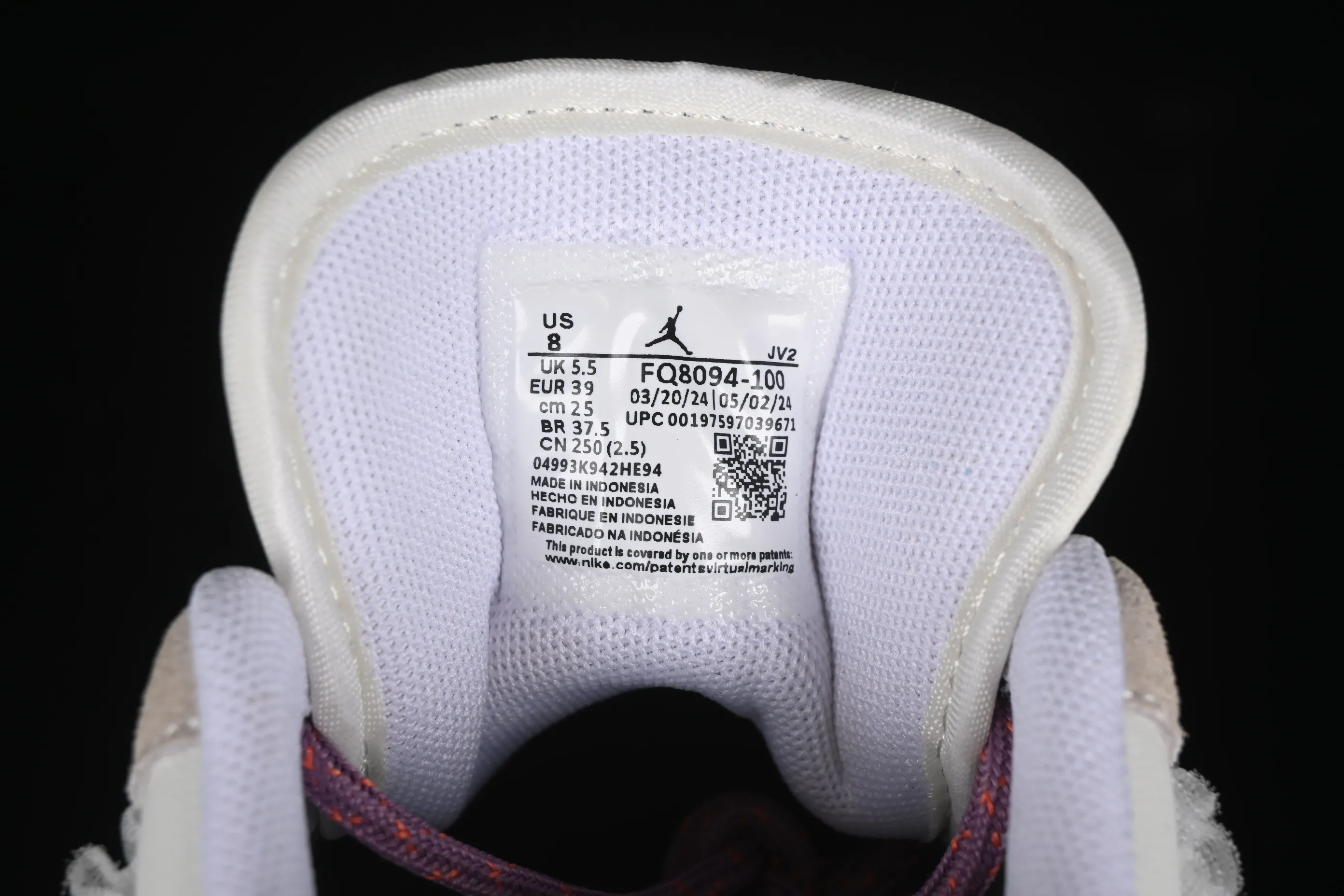 All Categories Air Jordan Jordan Series Basketball Shoes Air Jordan 1 Low Air Jordan 1 Low AJ1 Joe 1 Taro Sweetheart Low-top Retro Cultural Casual Shoes FQ8094-100